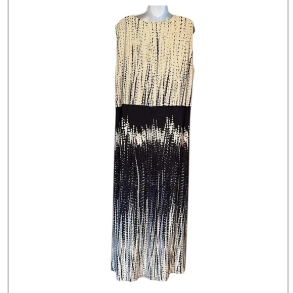 Ulla Popken midi dress navy cream floral sleeveless crossover bodice Size 20 - Picture 3 of 9